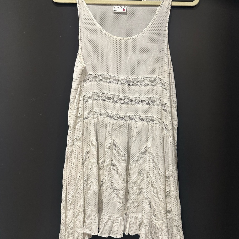 Free People White Lace Tank Top